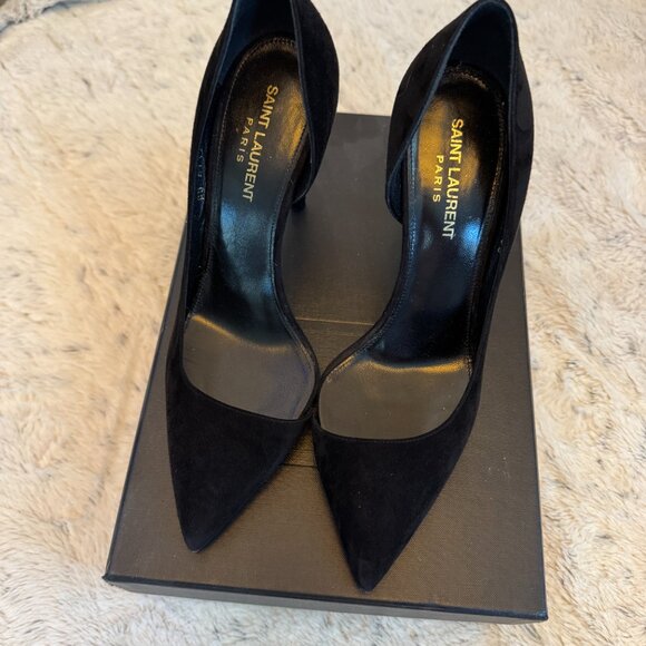 Saint Laurent Anja 105mm D'Orsay Heel Size 38 Suede - Picture 5 of 13